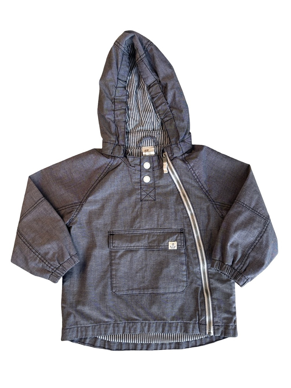 H & M Blue White Nautical Windbreaker Jacket 18-24 Months
